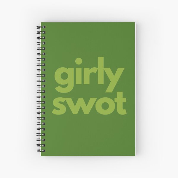 Girly Swot - Celebrating Clever Girls Everywhere - Green Spiral Notebook