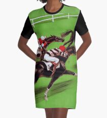 Vintage horse racing sport and travel advert Graphic T-Shirt Dress