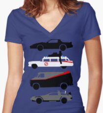 Camiseta entallada de cuello en V La estrella del automóvil
