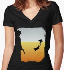 ...And the Gunslinger followed Women's Fitted V-Neck T-Shirt