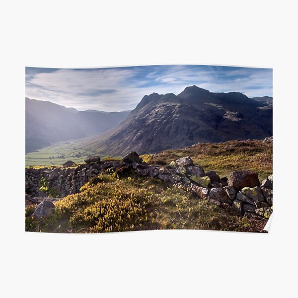 The Langdale Pikes from Side Pike Poster