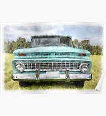 1963 Chevy Suburban Watercolor Poster