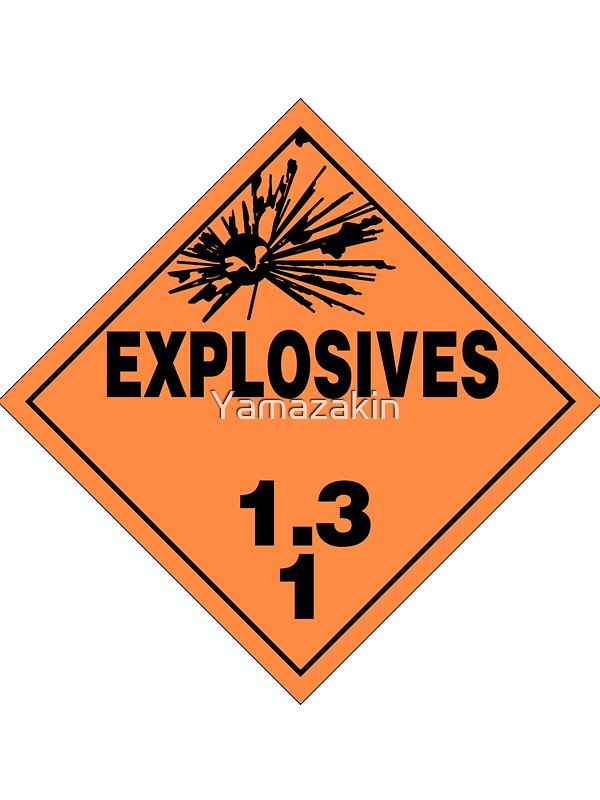 "HAZMAT HAZARD EXPLOSIVES STICKER" Stickers by Yamazakin Redbubble