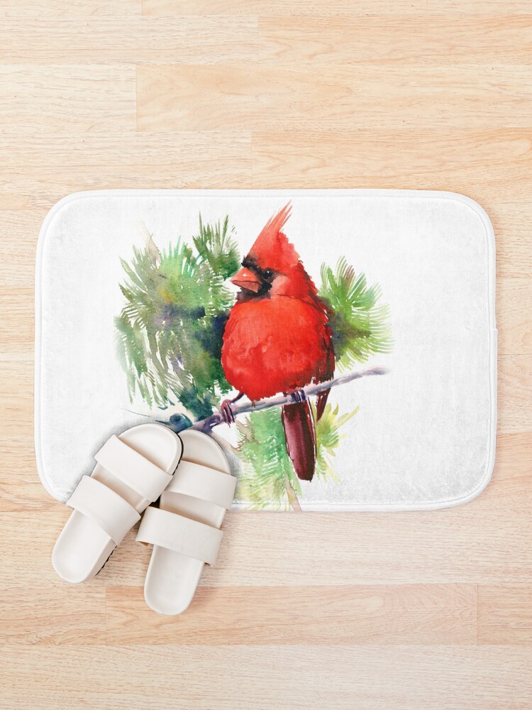 Alternate view of Red Cardinal Bird Bath Mat