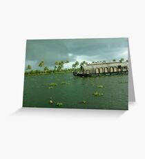 the glorious houseboats of allepey Greeting Card