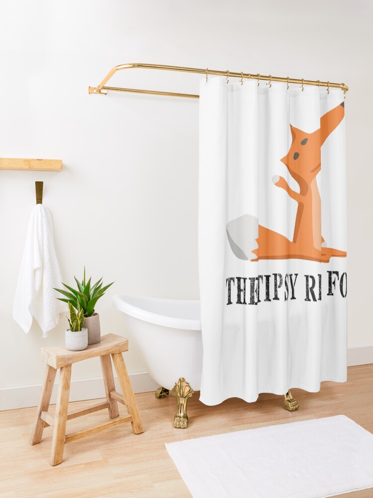 Alternate view of The Tipsy Red Fox T-Shirts - Clothes and Home decor Shower Curtain