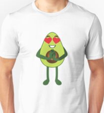 Avocado Heart Eyes Emoji JoyPixels Lovely Avocado saying Slim Fit T-Shirt