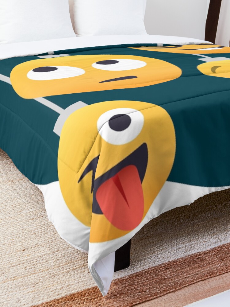 Alternate view of Nerdy X-mas Emoji Comforter