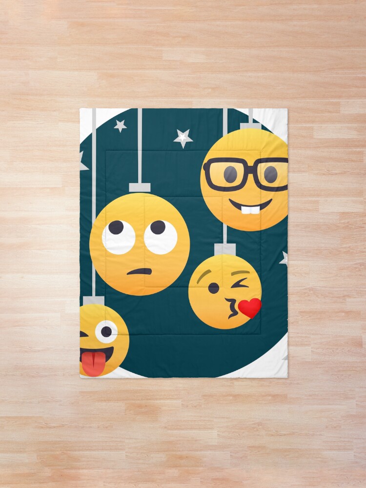 Alternate view of Nerdy X-mas Emoji Comforter