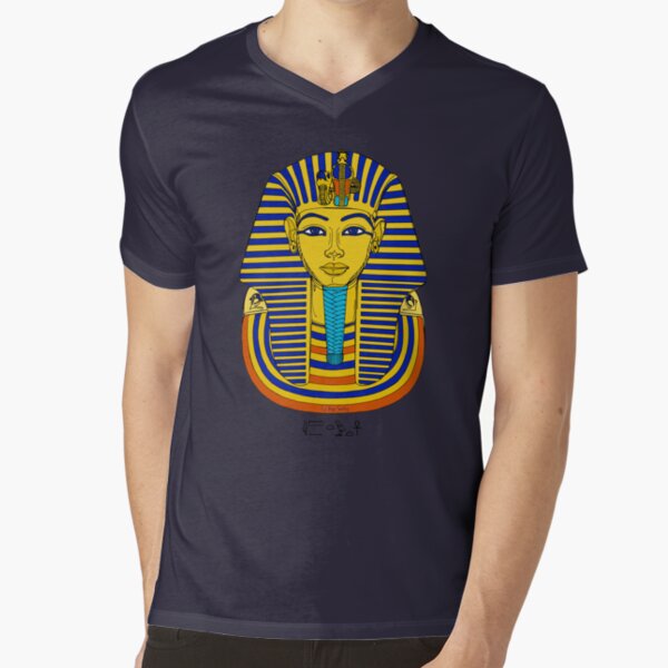 TUTANCHAMUN I Pharao Totenmaske T-Shirt mit V-Ausschnitt