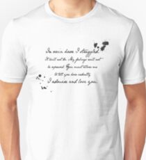 Mr Darcy Proposal Quote - Pride and Prejudice by Jane Austen Unisex T-Shirt