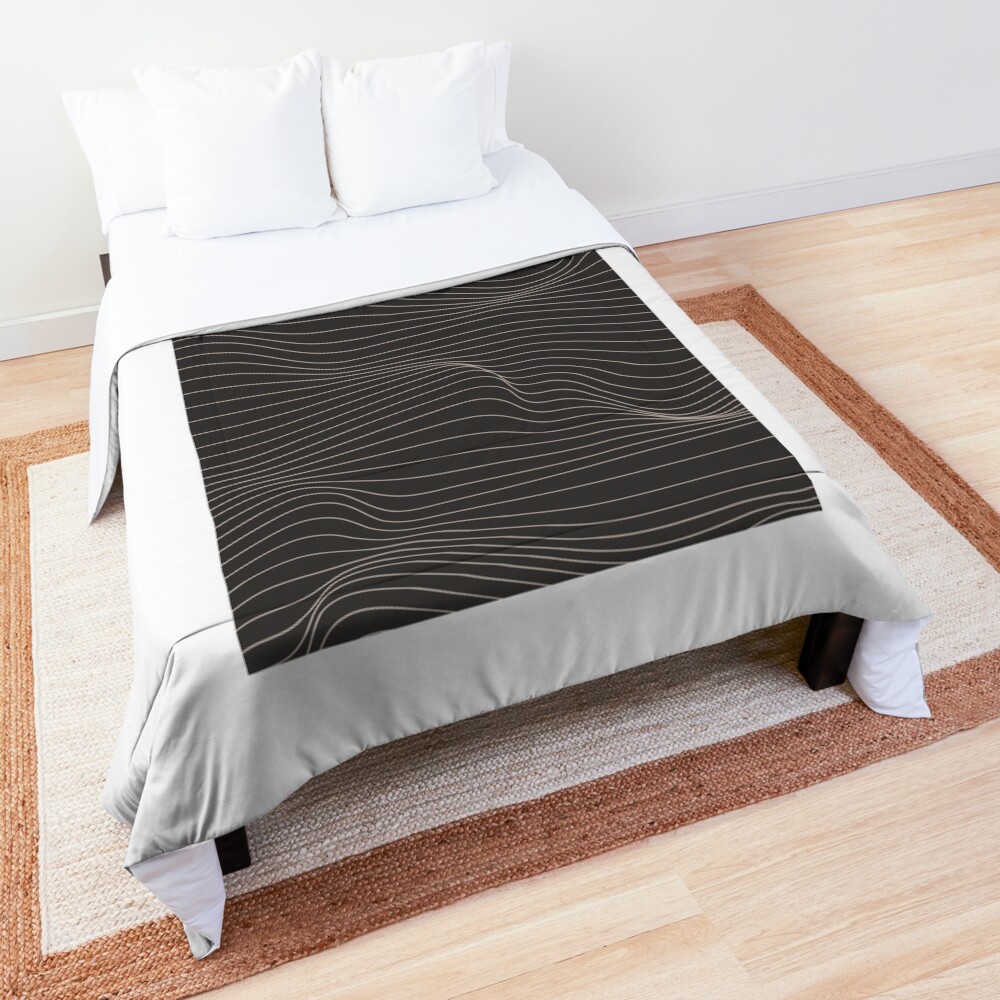 Black And White Pattern Waves Comforter By Wtnessa Redbubble