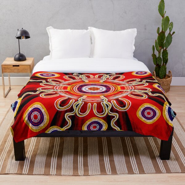 Red campfire dreaming Throw Blanket
