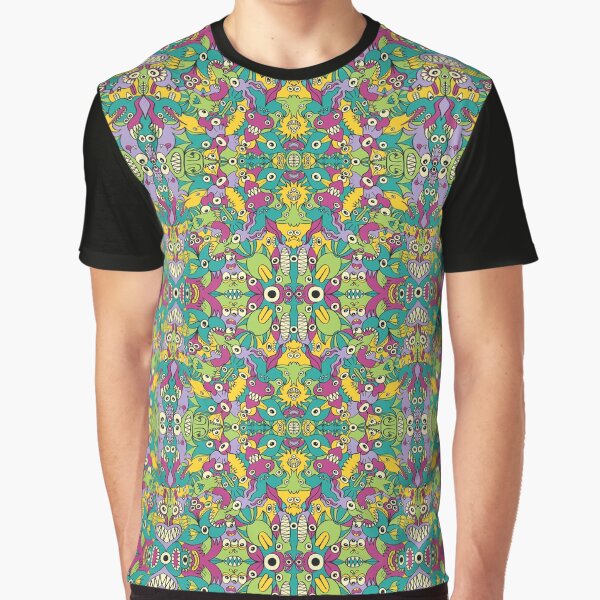 Weird monsters having fun by replicating in a seamless pattern design Graphic T-Shirt