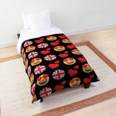 Love British England Emoji JoyPixels Travel to Great Britain Comforter