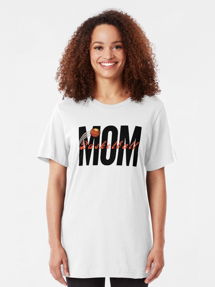 Alternate view of Basketball Mom, sports mom Slim Fit T-Shirt