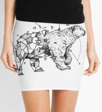 Geometric Ice Bear - Tattoo Design Mini Skirt
