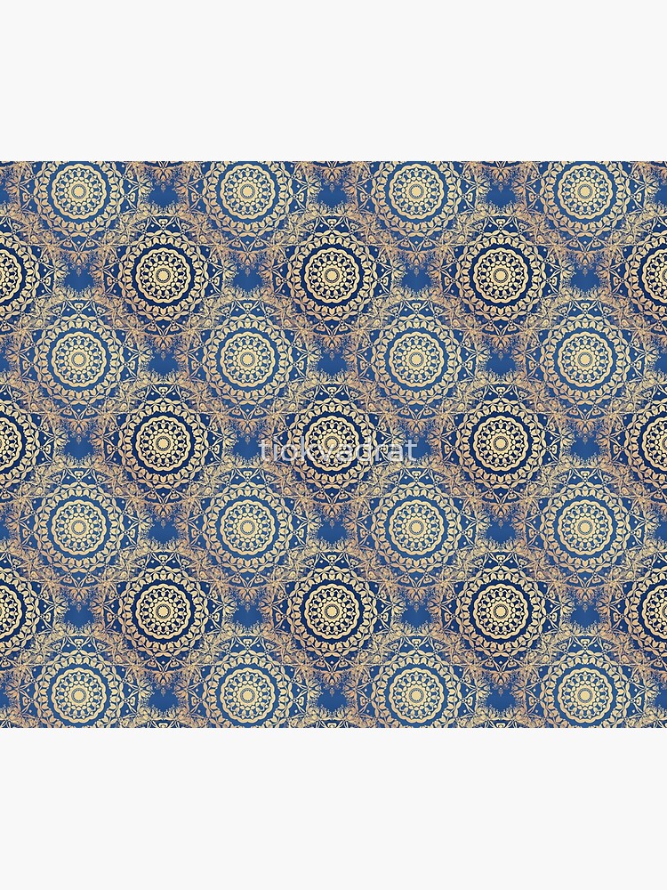 Gold Mandala for Spirituality and Charity Blue by tiokvadrat