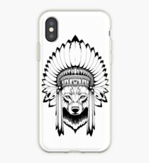 Wolf Indian Headdress iPhone Case