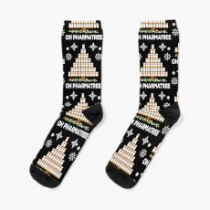 Pharmacy Christmas Tree Medication Pharmacist Gift Idea Socks