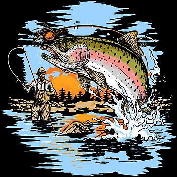 Rainbow Trout Fly Fishing print Essential T-Shirt for Sale by