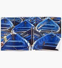 Blue Boats Poster