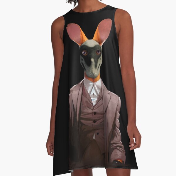 Roo with Rorschach Mask A-Line Dress