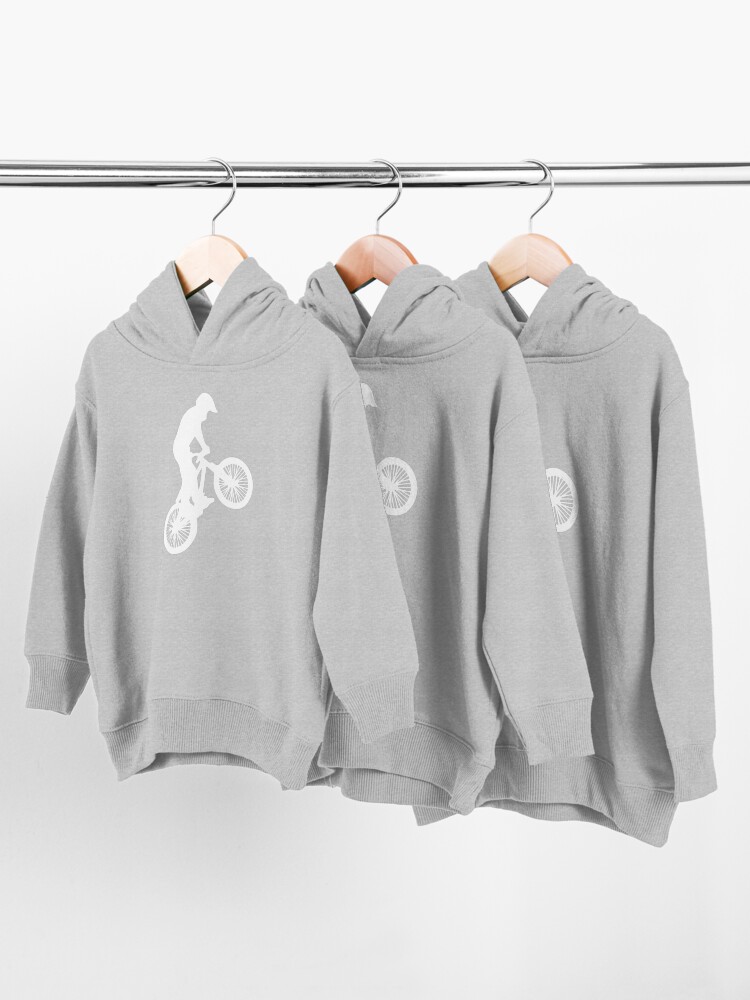 Alternate view of Inspired Biking (White on Black version) Toddler Pullover Hoodie