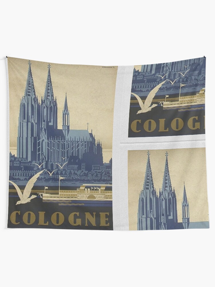 Alternate view of Vintage Cologne Travel Poster Tapestry