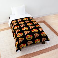 Love Pizza Emoji JoyPixels Funny Pizza Lover Comforter