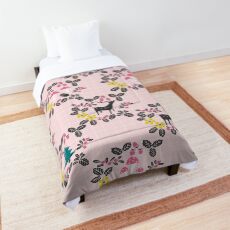 Woodland animals and mushrooms Comforter