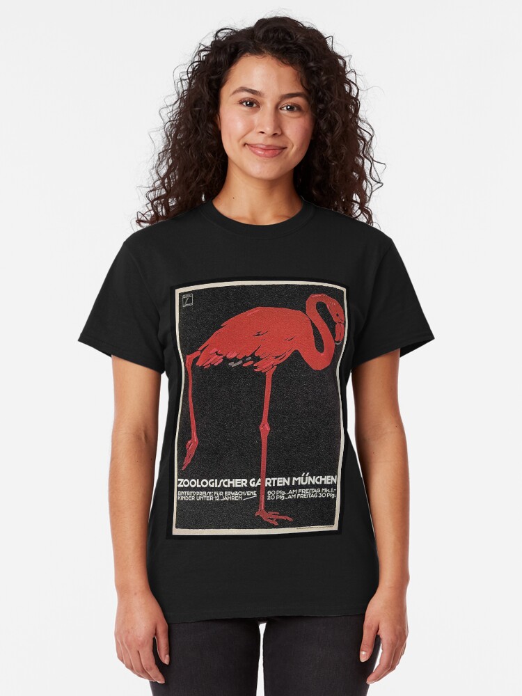 Alternate view of Bavarian Flamingo..Vintage Munich Zoo ad Classic T-Shirt