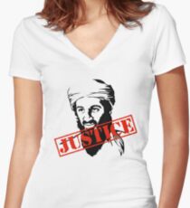 Osama Bin Laden Justice Women's Fitted V-Neck T-Shirt