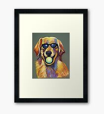Golden Retriever with Tennis Ball Gerahmter Kunstdruck