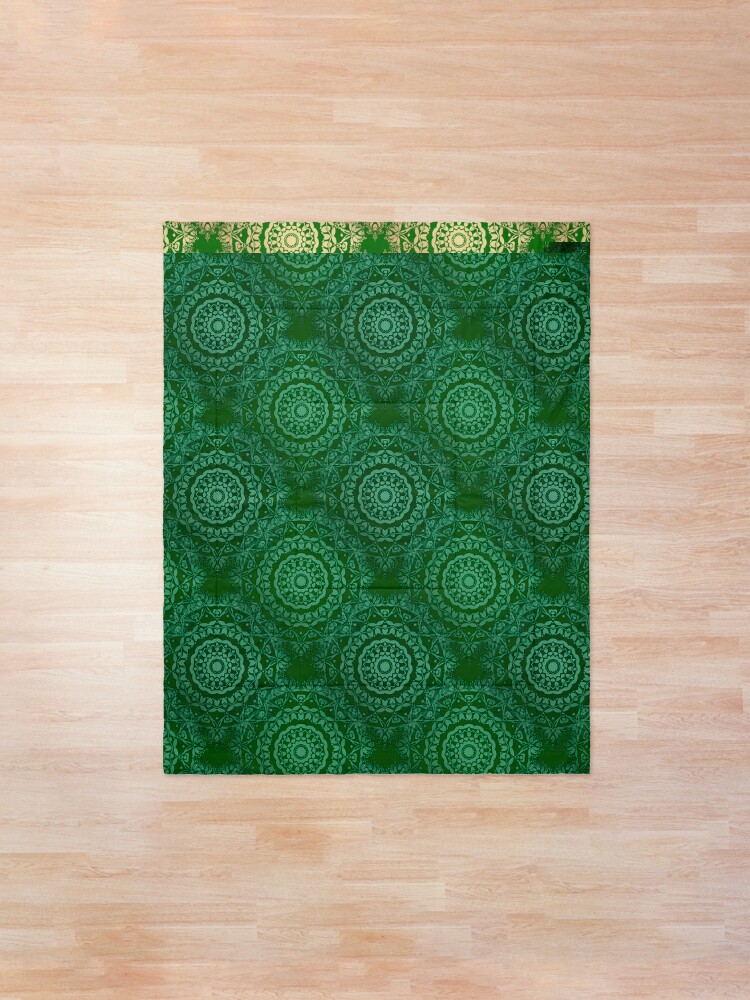 Alternate view of Gold Mandala for Truth and Enlightenment Green Comforter