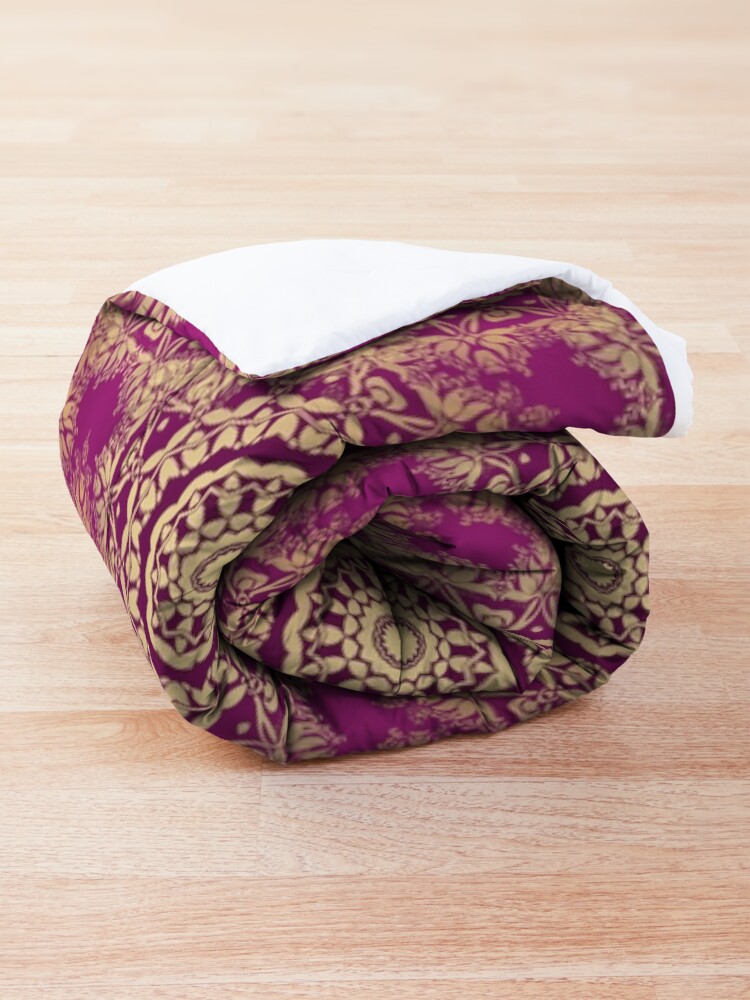 Alternate view of Gold Mandala for Love and Compassion Purple Comforter