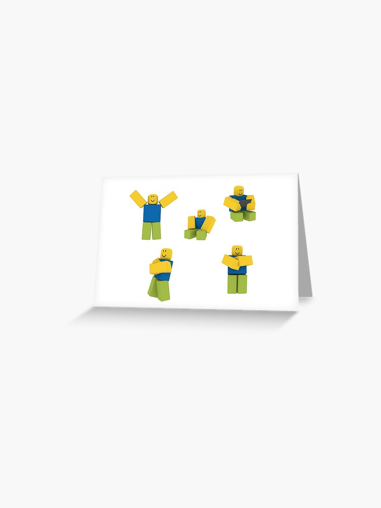 Roblox Noobs Oof Sticker Pack Stickers Greeting Card By - roblox oof dancing dabbing noob gifts for gamers roblox mug