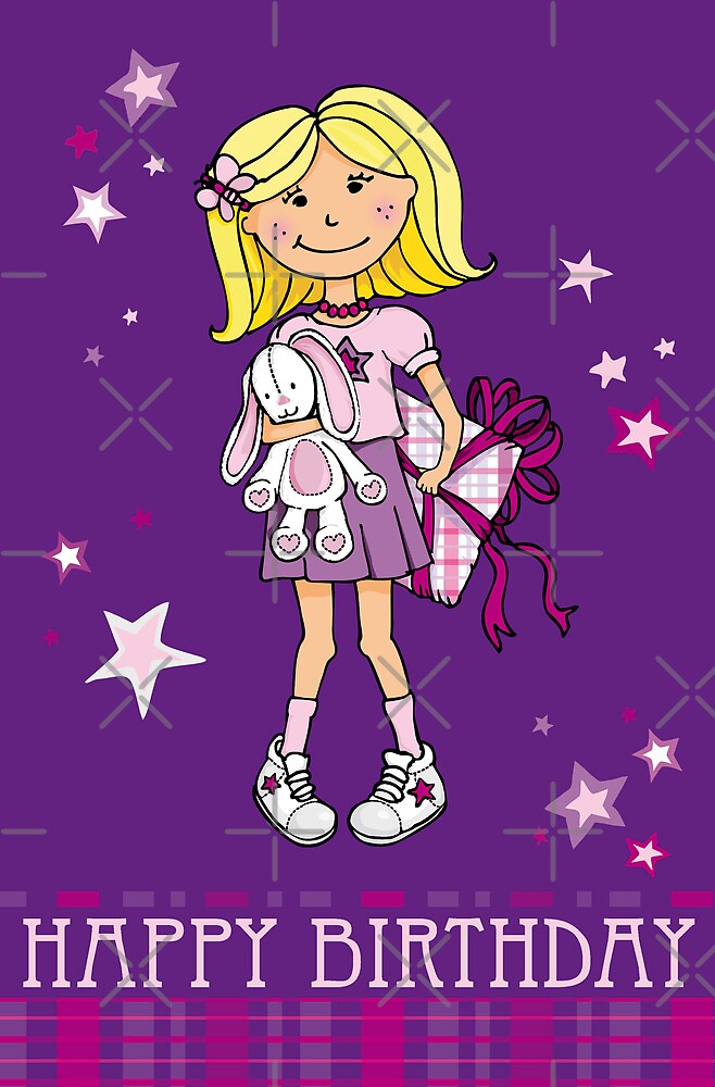 "Girly Birthday gift card" by Sarah Trett Redbubble