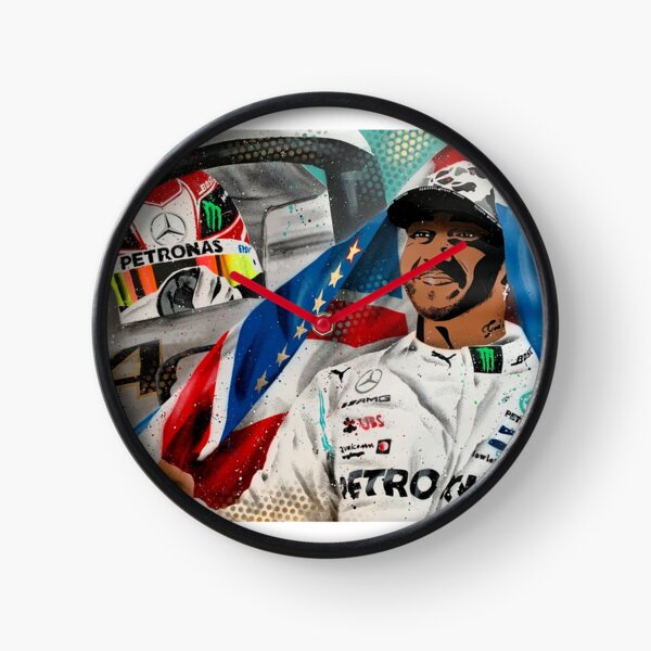 Lewis Hamilton - 6 x Champion painting by DRAutoArt Clock