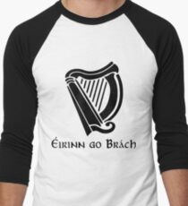 Éirinn go Brách Harp Black Men's Baseball ¾ T-Shirt