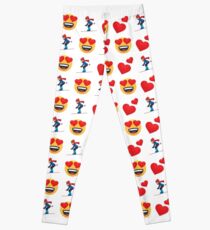 Love Skiing Emoji JoyPixels Funny Skier Leggings
