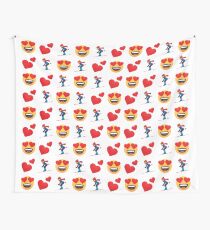 Love Skiing Emoji JoyPixels Funny Skier Wall Tapestry