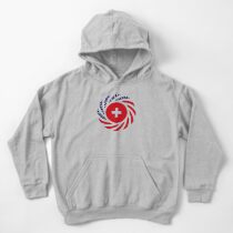 Swiss American Multinational Patriot Flag Series Kids Pullover Hoodie