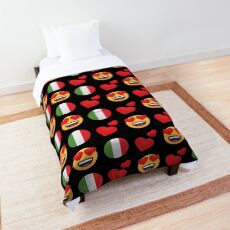 Love Italian Emoji JoyPixels Travel to Italy Comforter