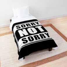 Sorry not Sorry Emoji JoyPixels Funny Girls White Comforter