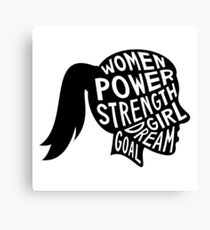 Women Power Emoji JoyPixels Dream Girl Goal White Canvas Print
