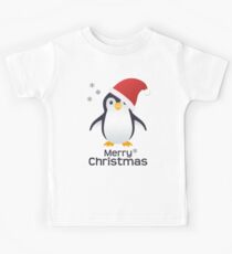 Merry Christmas Penguin Emoji Kids T-Shirt