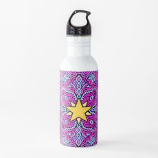 Stars on Pink Joypixels World Emoji Day Water Bottle