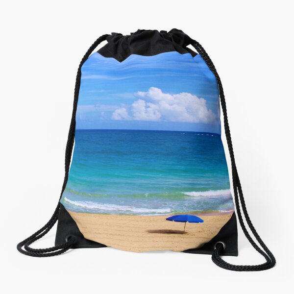 Beautiful Beach Scene Drawstring Bag