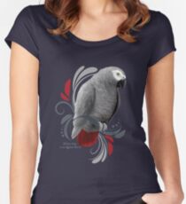 Afrikanischer Graupapagei Tailliertes Rundhals-Shirt